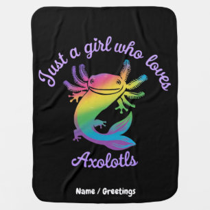 Just a Girl Who Loves Axolotls Cute Customizable Baby Blanket