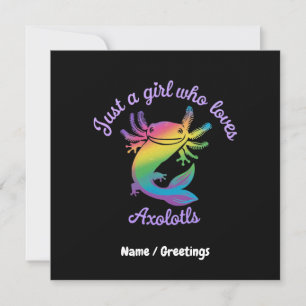 Just a Girl Who Loves Axolotls Cute Customizable Invitation