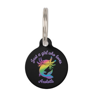 Just a Girl Who Loves Axolotls Cute Customizable Pet ID Tag