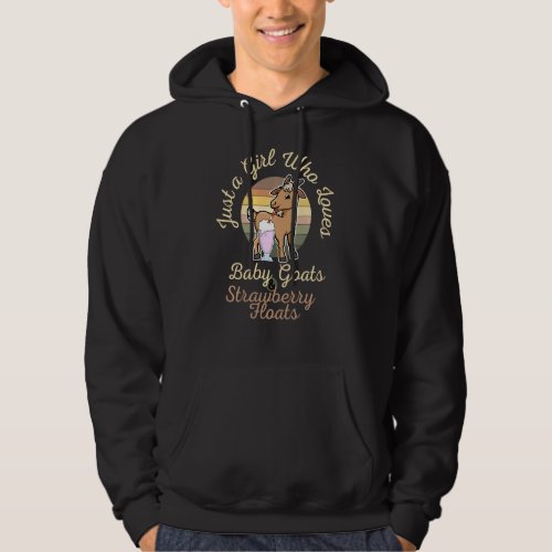 Just A Girl Who Loves Baby Goats  Strawberry Floa Hoodie