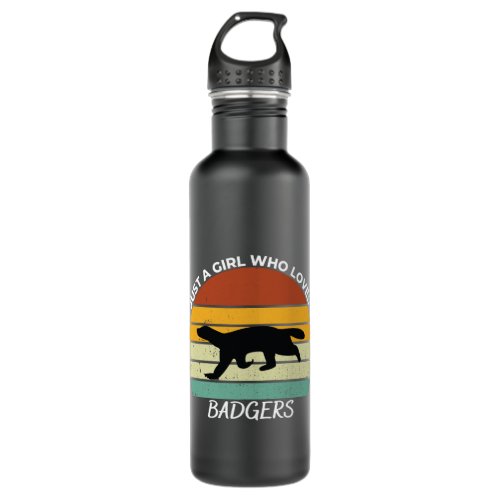 Just a girl who loves badgers stainless steel water bottle