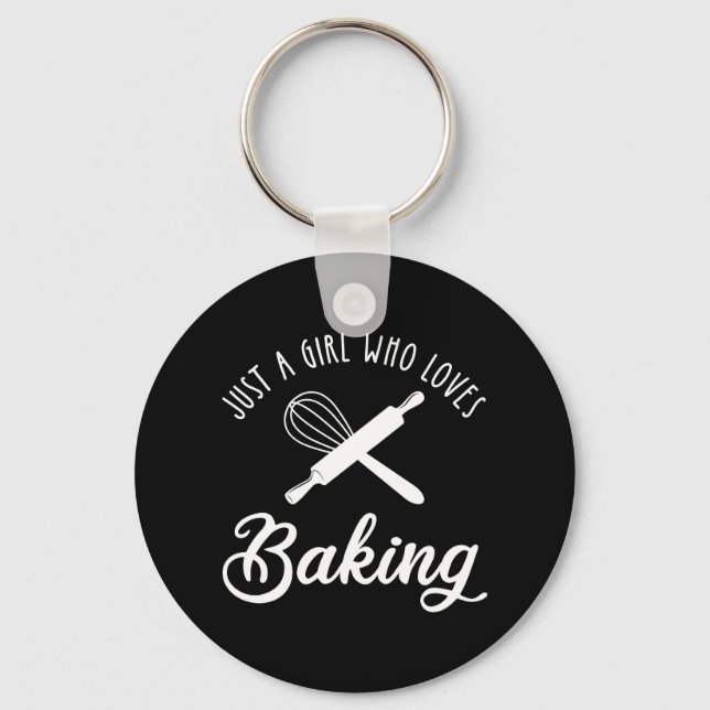 Just A Girl Who Loves Baking Keychain (Front)