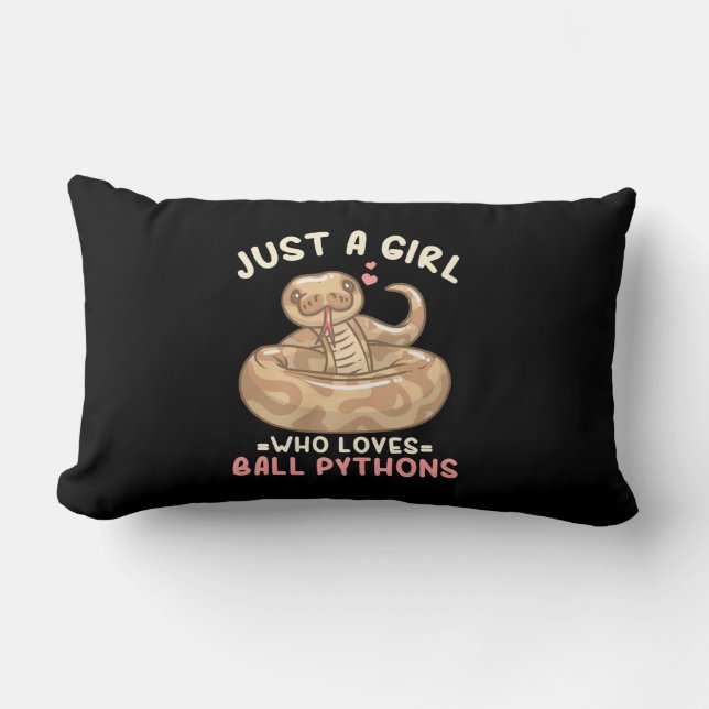 Just A Girl Who Loves Ball Python Lumbar Pillow (Front)