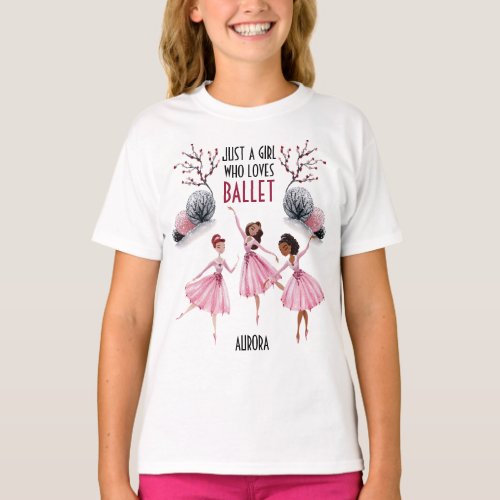 Just A Girl Who Loves Ballet Ballerina Design T_Shirt