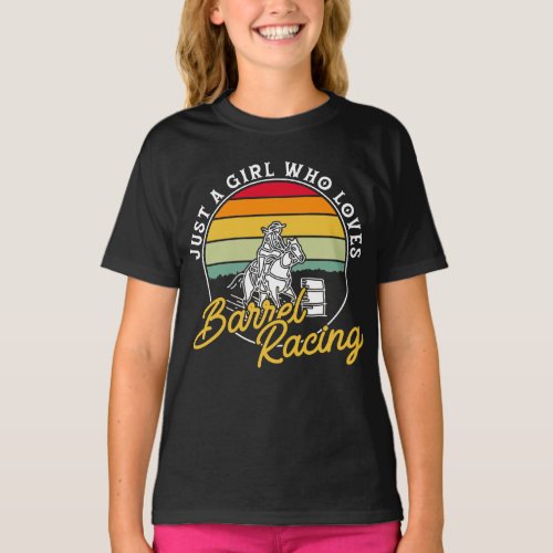 Just A Girl Who Loves Barrel Racing Horse Riding T_Shirt