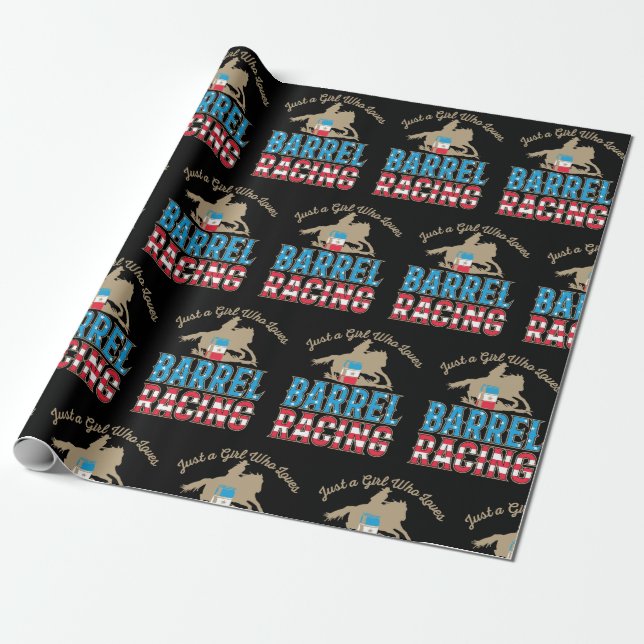 Just a Girl Who Loves Barrel Racing Wrapping Paper (Unrolled)