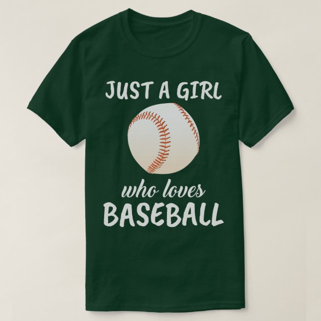 Just A Girl Who Loves Baseball T-Shirt (Design Front)