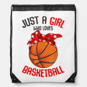 Just a Girl who Loves Basketball Girl Drawstring Bag
