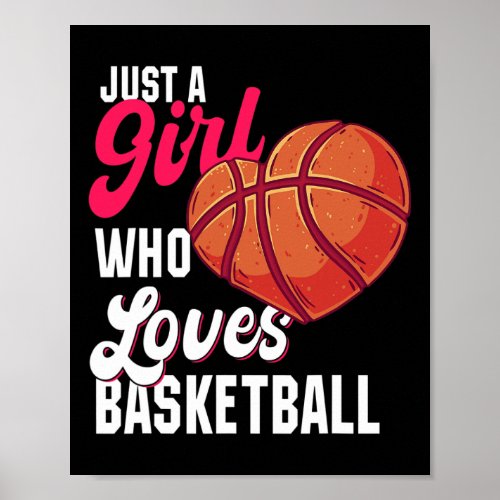 Just a Girl who Loves Basketball Girl Kids Girls B Poster