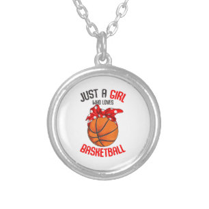 Just a Girl who Loves Basketball Girl Silver Plated Necklace