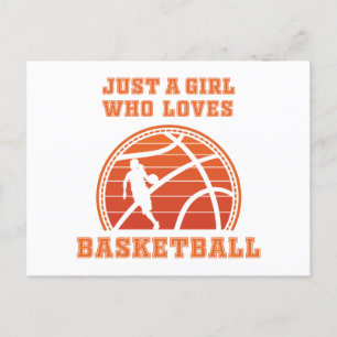 Just A Girl Who Loves Basketball Invitation Postcard