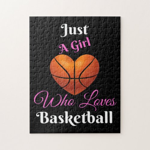 Just A Girl Who Loves Basketball Jigsaw Puzzle
