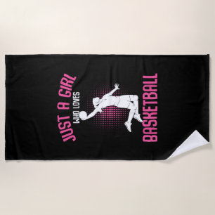 Just a Girl who Loves Basketball Kids Girls Beach Towel
