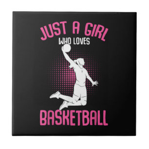Just a Girl who Loves Basketball Kids Girls Ceramic Tile