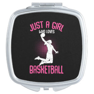 Just a Girl who Loves Basketball Kids Girls Compact Mirror