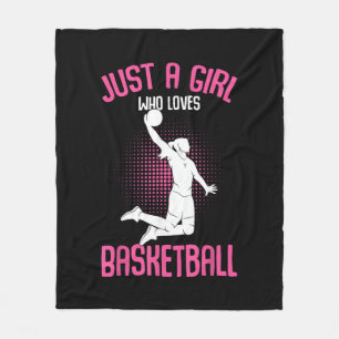 Just a Girl who Loves Basketball Kids Girls Fleece Blanket