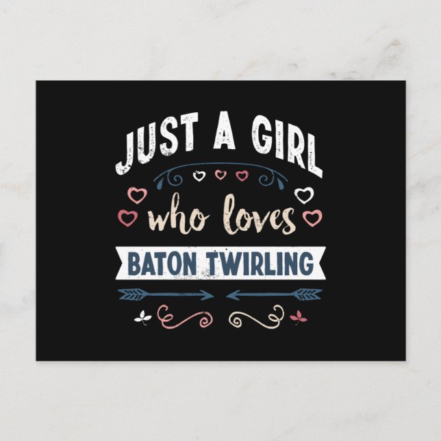Just a Girl who loves Baton Twirling Funny Gifts Postcard (Front)