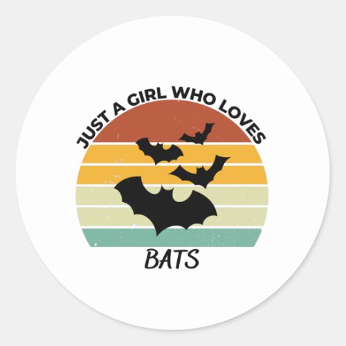 Just a girl who loves bats classic round sticker