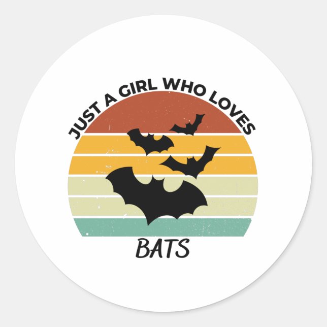Just a girl who loves bats classic round sticker (Front)