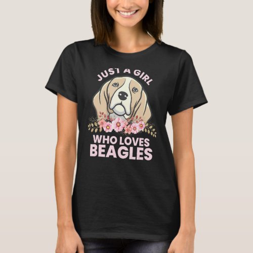 Just A Girl Who Loves Beagle Mothers Day Cute Dog  T_Shirt