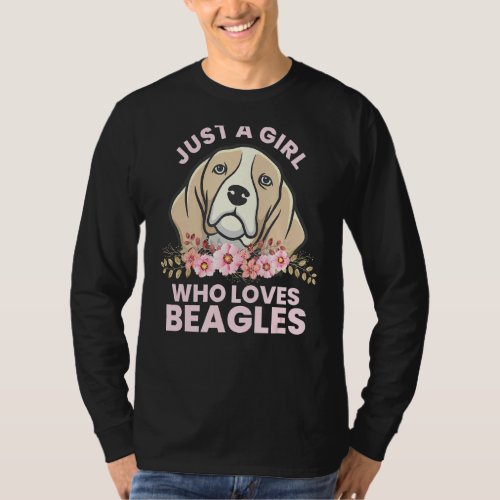 Just A Girl Who Loves Beagle Mothers Day Cute Dog  T_Shirt