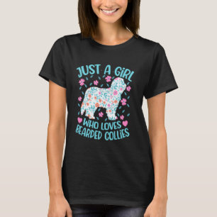 Just A Girl Who Loves Bearded Collies Floral Women T-Shirt