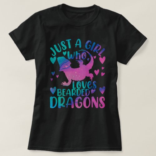 Just a Girl Who Loves Bearded Dragon Watercolor T_Shirt