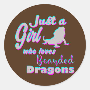 Just a Girl Who Loves Bearded Dragons Designs  Classic Round Sticker