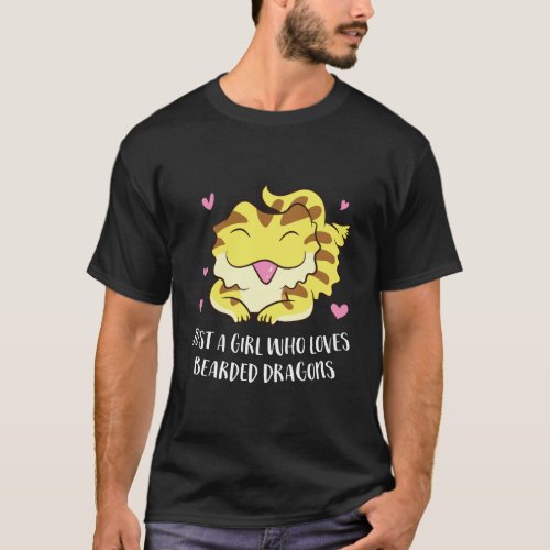 Just A Girl Who Loves Bearded Dragons Lizard Cute  T_Shirt