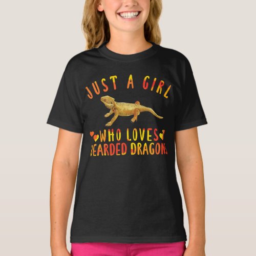 Just A Girl Who Loves Bearded Dragons Lizard T_Shirt