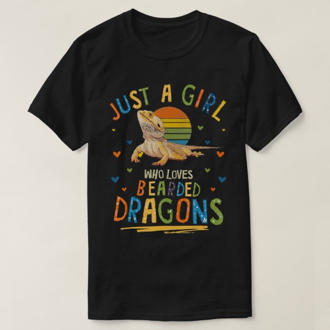 Just a Girl Who Loves Bearded Dragons T-Shirt (Design Front)