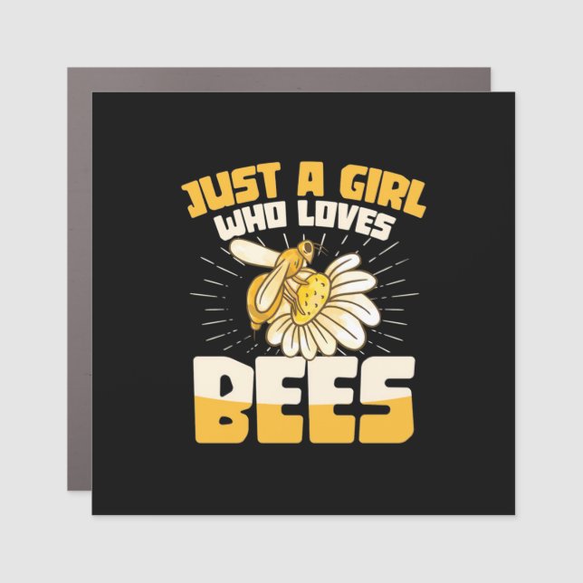 Just A Girl Who Loves Bees Car Magnet (Front)