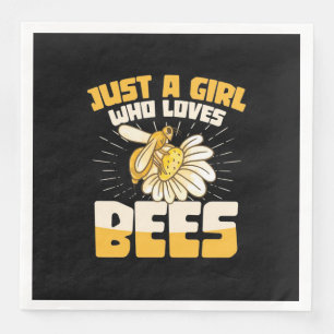 Just A Girl Who Loves Bees Paper Dinner Napkins