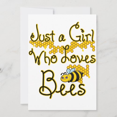 Just a Girl Who Loves Bees T_Shirt Holiday Card