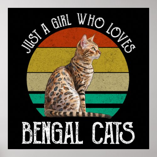 Just A Girl Who Loves Bengal Cats Poster