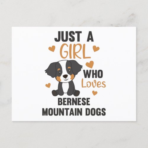Just A Girl Who Loves Bernese Mountain Dog Dogs Postcard