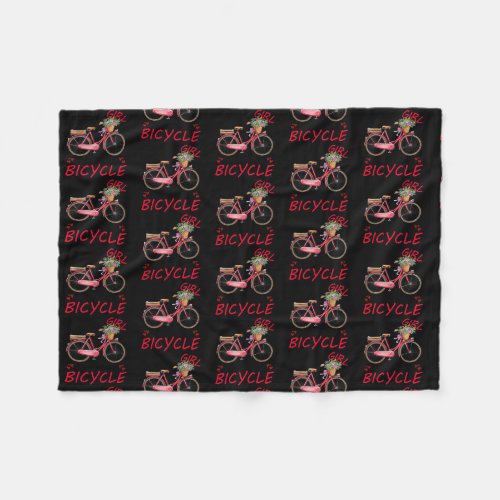 Just a Girl Who Loves Bicycle Gift for Cyclist Fleece Blanket