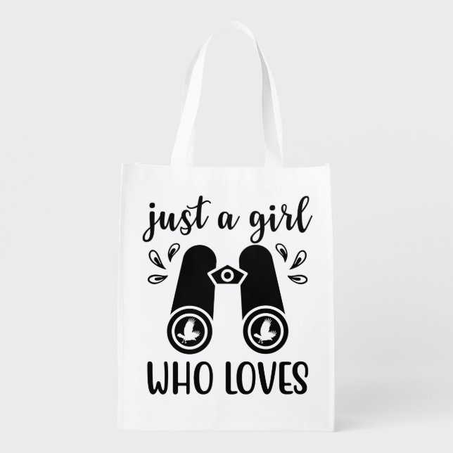 Just A Girl Who Loves Birds Birdwatching Bird  Grocery Bag (Back)