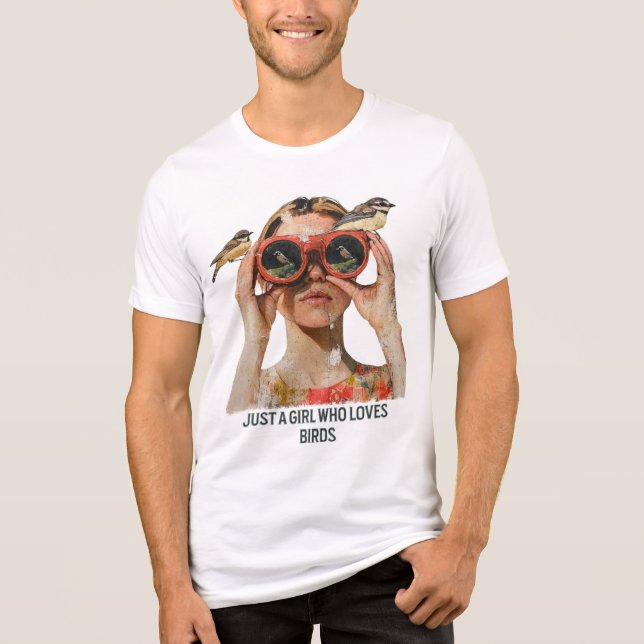 Just a Girl who loves Birds - Birdwatching  Tri-Blend Shirt (Front)