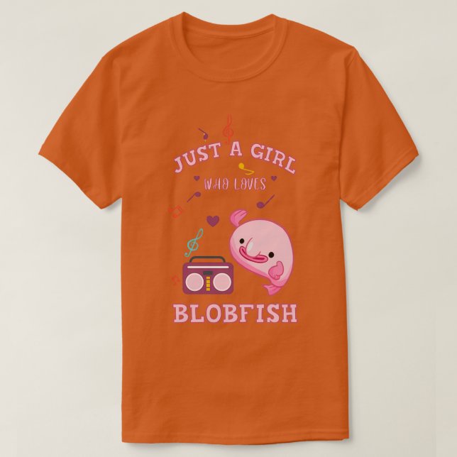 just a girl who loves blobfish unique illustrated  T-Shirt (Design Front)