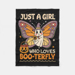 Just A Girl Who Loves Boo-terfly Butterfly Ghost H Fleece Blanket
