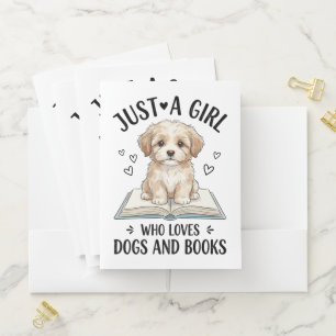 Just A Girl Who Loves Books and Dogs Pocket Folder