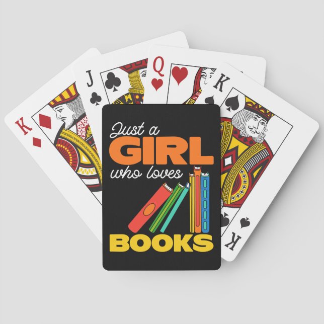 Just A Girl Who Loves Books Book Reader Poker Cards (Back)