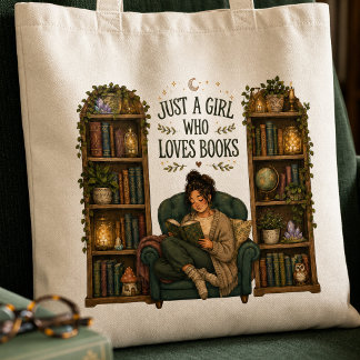 Just a Girl Who Loves Books Cozy Reader Tote Bag