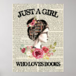Just A Girl Who Loves Books Wood Poster at Zazzle