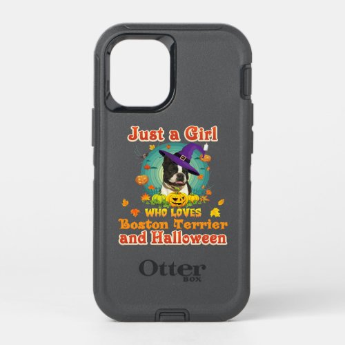 Just A Girl Who Loves Boston Terrier Dog OtterBox Defender iPhone 12 Mini Case