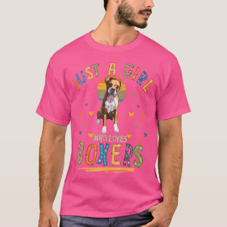 Just A Girl Who Loves Boxers Funny Boxer T-Shirt