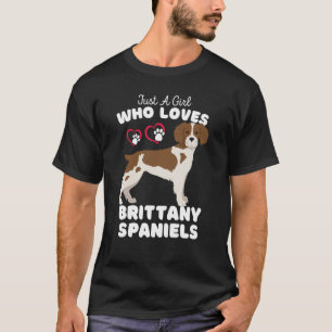 Just A Girl Who Loves Brittany Spaniels Cute Kids T-Shirt