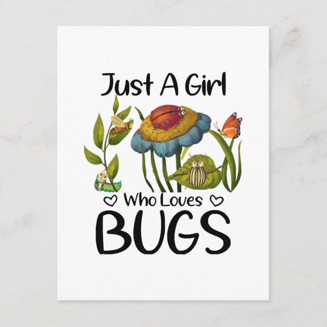Just a girl who loves bugs enclosure card (Front)