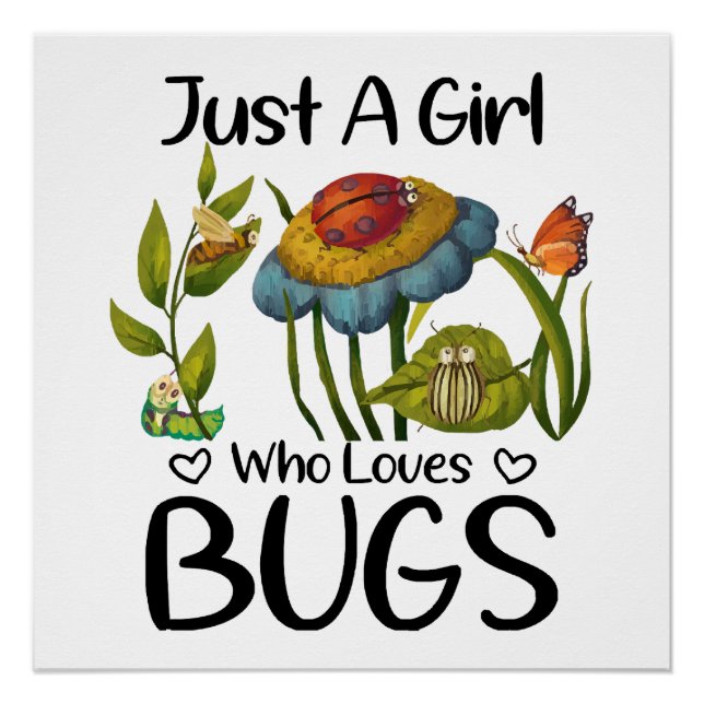 Just a girl who loves bugs poster (Front)